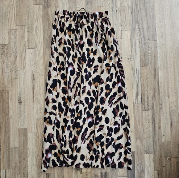 Leopard print Chiffon Maxi skirt womens Size M - Picture 5 of 6